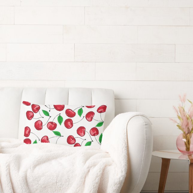 Fresh cherries pattern lumbar cushion (Couch)