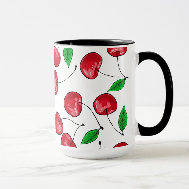 Fresh cherries pattern mug (Right)