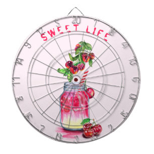Fresh Cherry Drink Dart Board - Custom Text