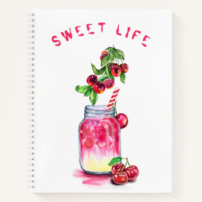 Fresh Cherry Drink Notebook (Front)