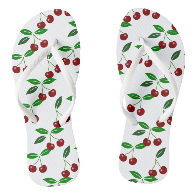 Fresh Cherry Seamless Pattern Thongs (Footbed)