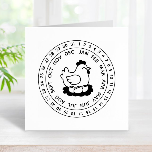 Fresh Chicken Eggs Carton Date Wheel Rubber Stamp (Creator Uploaded)