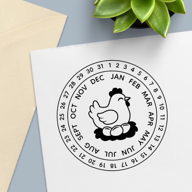 Fresh Chicken Eggs Carton Date Wheel Self-inking Stamp (Creator Uploaded)