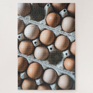 Fresh Chicken Eggs in Carton at Market Jigsaw Puzzle