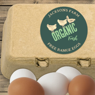 Fresh Chicken Eggs Organic Free Range Classic Round Sticker