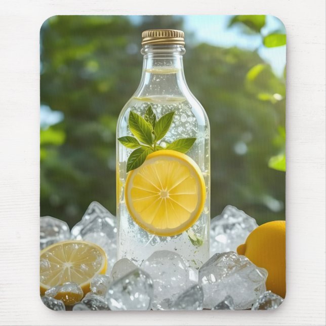 Fresh Chilled Lemon in a Bottle Mouse Pad (Front)