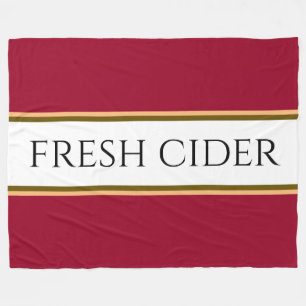 FRESH CIDER Colourful Apple Red White Stripes  Fleece Blanket
