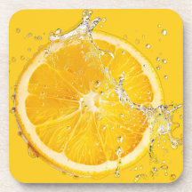 Fresh Citrus Coaster Set- Orange Design
