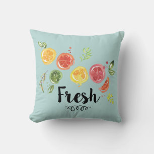 Fresh -  Citrus Fruits in Watercolor Cushion