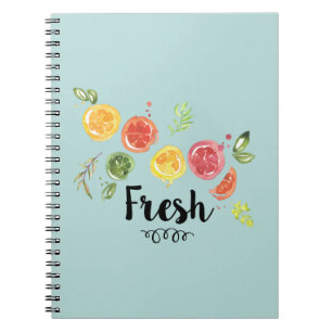Fresh - Citrus Fruits in Watercolor Notebook