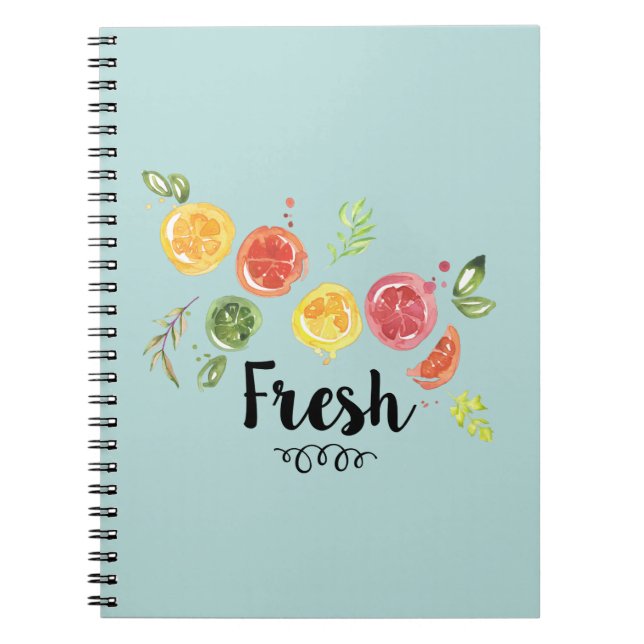 Fresh -  Citrus Fruits in Watercolor Notebook (Front)