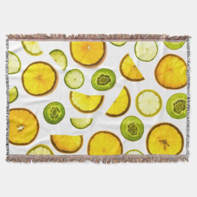 Fresh Citrus Fruits Throw Blanket (Front)