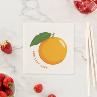 Fresh Citrus Inspired Table Tissues Ecru Cocktail  Napkin