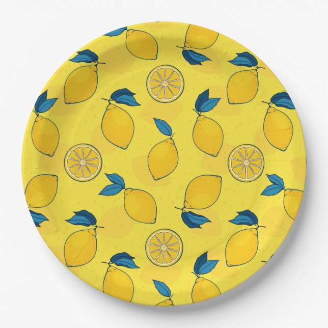 Fresh Citrus Lemon  Paper Plate (Front)