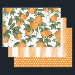 Fresh Citrus Orange Summer Botanical Greenery Wrapping Paper Sheet<br><div class="desc">Botanical Citrus Orange Greenery Wrapping Paper Sheets</div>