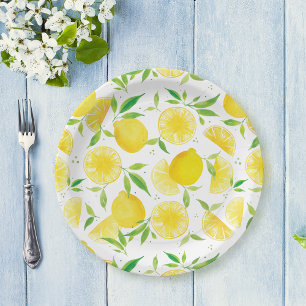 Fresh citrus pattern paper plates