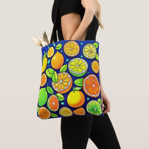 Fresh Citrus Slice Pattern Tote Bag