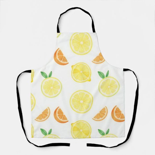 Fresh Citrus Slices Seamless Pattern Apron (Front)