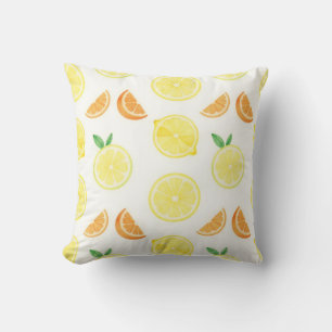 Fresh Citrus Slices Seamless Pattern Cushion