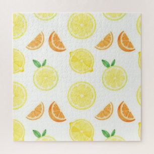 Fresh Citrus Slices Seamless Pattern Jigsaw Puzzle