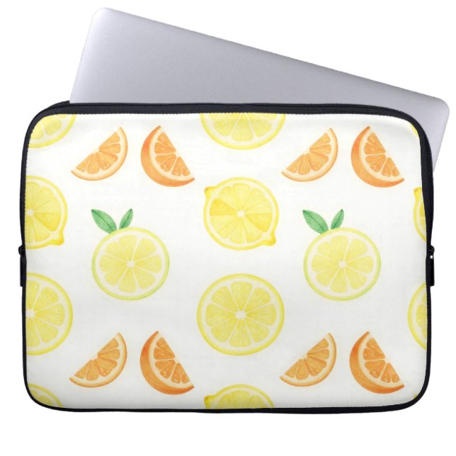 Fresh Citrus Slices Seamless Pattern Laptop Sleeve (Front)