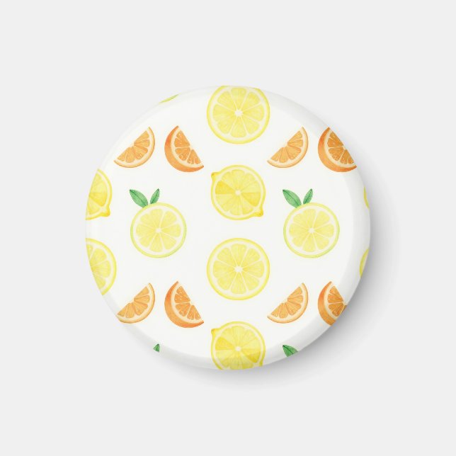 Fresh Citrus Slices Seamless Pattern Magnet (Front)