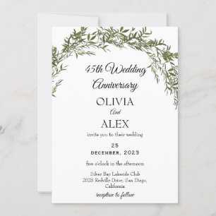 Fresh Classic Greenery Wedding Anniversary Invitation