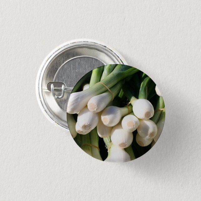 Fresh, Clean, Bunch of Green Onions 3 Cm Round Badge (Front & Back)