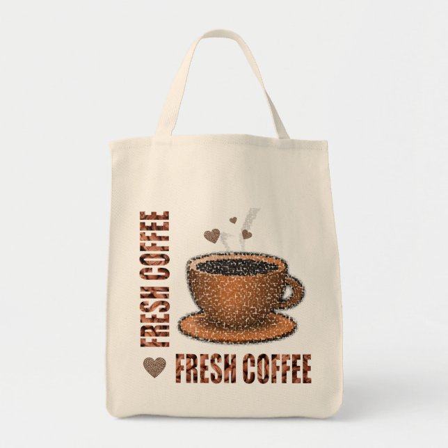 Fresh Coffee And Coffee Cup Tote Bag (Front)