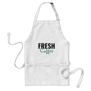 Fresh Coffee Bold Black Green Apron