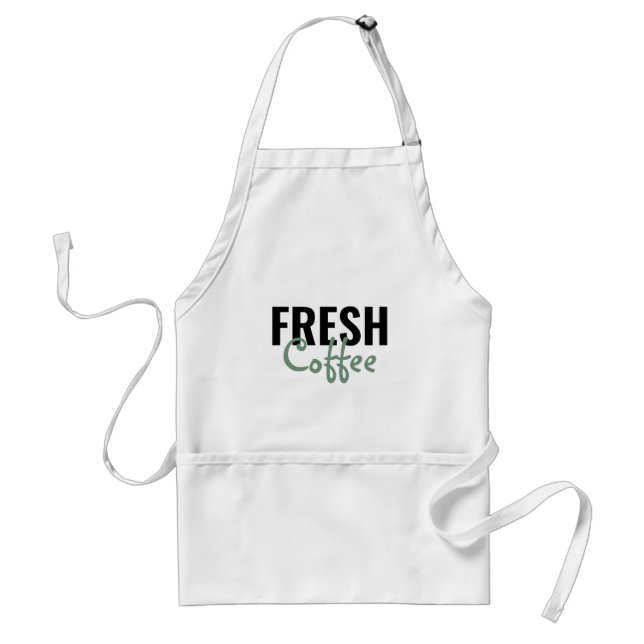 Fresh Coffee Bold Black Green Apron (Front)