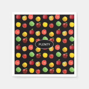 Fresh Colourful Apples on Black Napkins