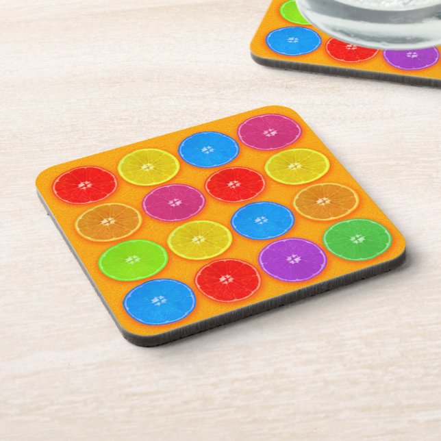 Fresh Colourful Orange Slices Coaster (Left Side)