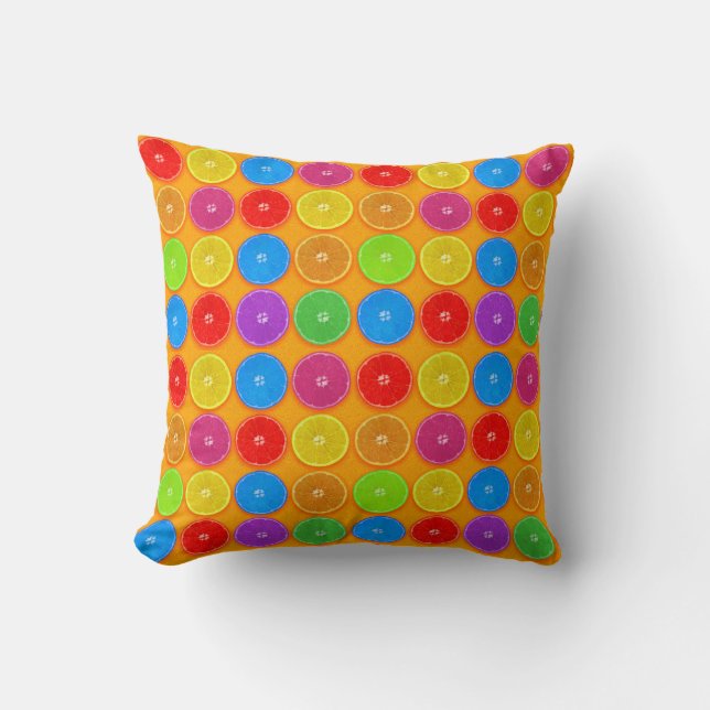 Fresh Colourful Orange Slices Cushion (Front)