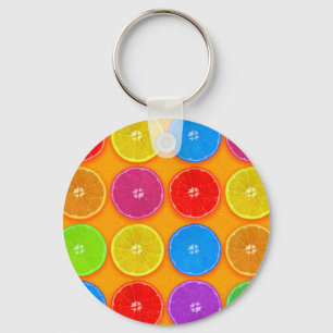 Fresh Colourful Orange Slices Key Ring
