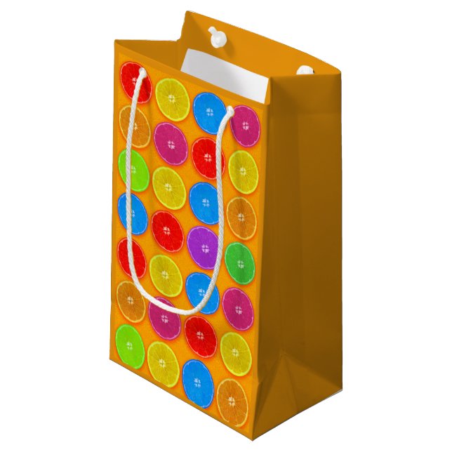 Fresh Colourful Orange Slices Small Gift Bag (Front Angled)