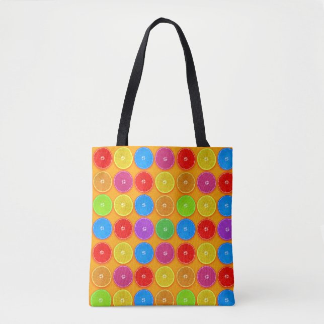 Fresh Colourful Orange Slices Tote Bag (Front)