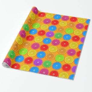Fresh Colourful Orange Slices Wrapping Paper