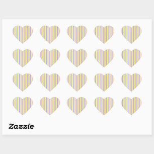 Fresh Colourful Striped Abstract Style Pattern Heart Sticker