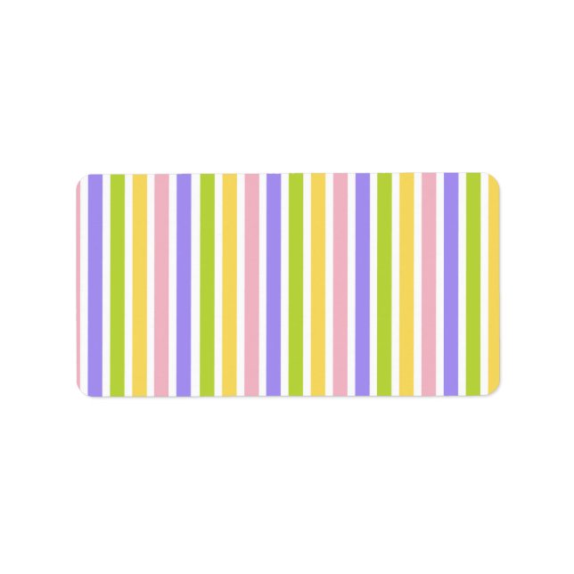 Fresh Colourful Striped Abstract Style Pattern Label (Front)