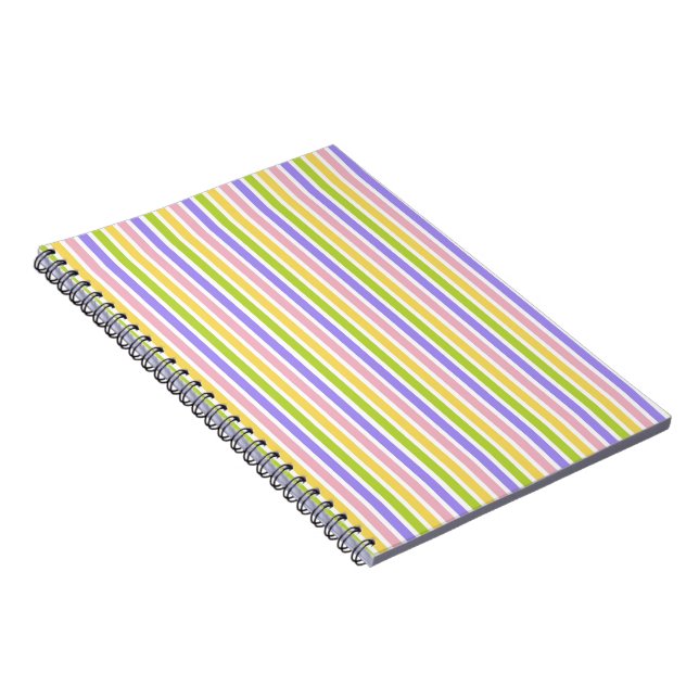 Fresh Colourful Striped Abstract Style Pattern Notebook (Right Side)