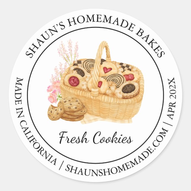 Fresh Cookies Baking Modern label (Front)