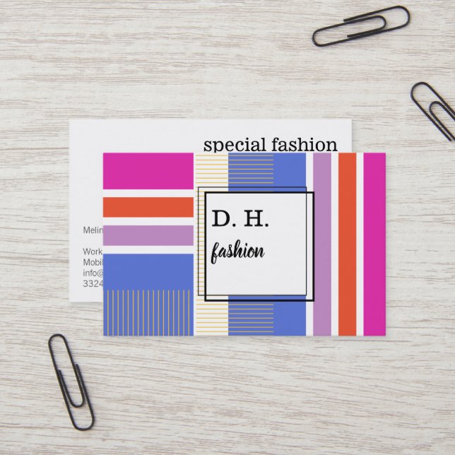 Fresh Cool Fashion colours Business Card (Front/Back In Situ)