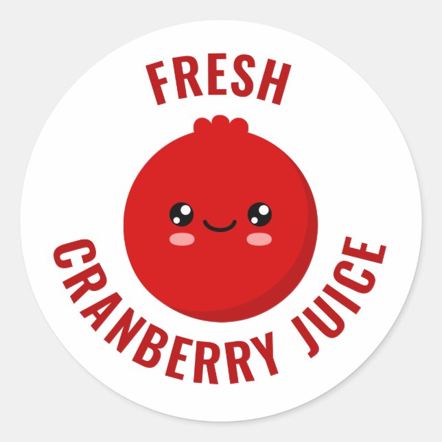 Fresh Cranberry Juice Classic Round Sticker (Front)