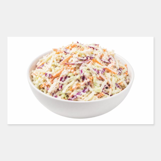 Fresh Creamy Coleslaw Salad Bowl Rectangular Sticker (Front)