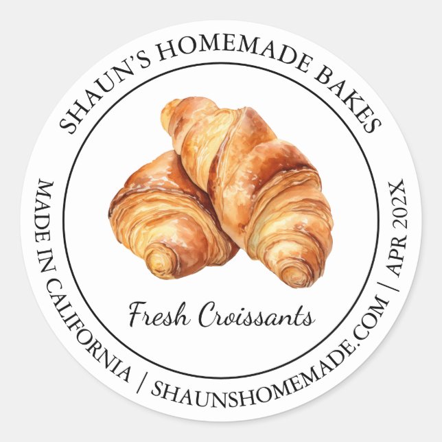 Fresh Croissant Baking Modern label (Front)