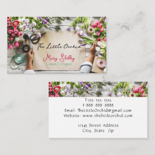 Fresh Cut Flowers Floral Designer Business Card