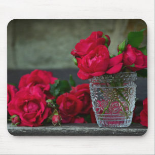 Fresh-Cut Red Roses Mouse Pad