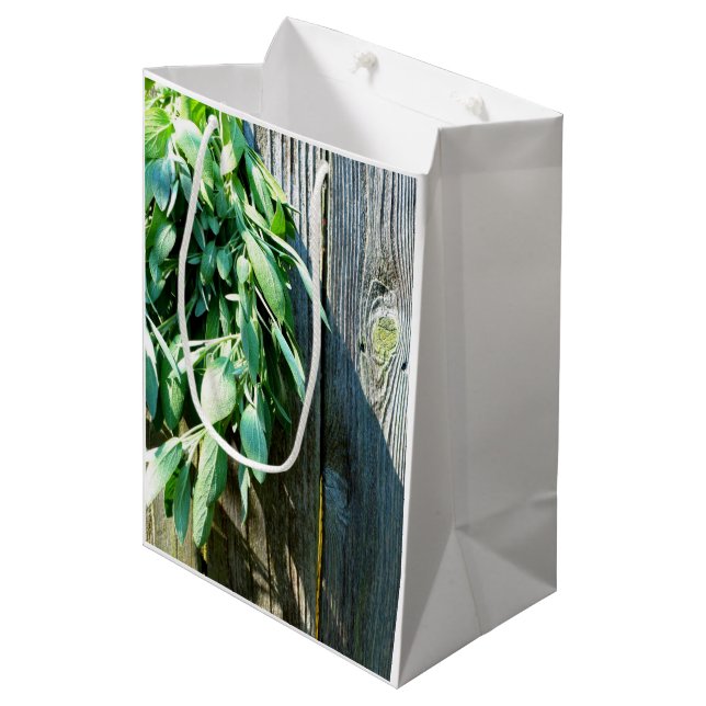 Fresh-cut Sage Barn-wood Medium Gift Bag (Front Angled)