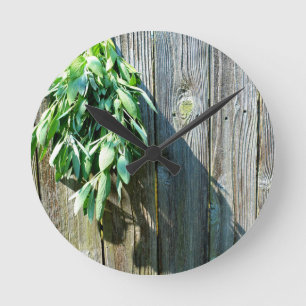 Fresh-cut Sage Barn-wood Round Clock